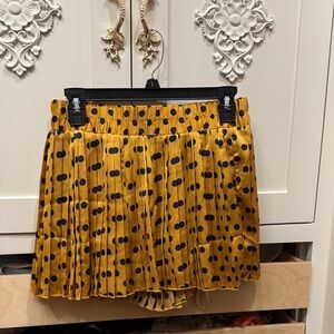 Love Yellow and Navy Polka Dot Mini Skort